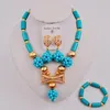 Ensemble collier et boucles d'oreilles pour mariage nigérian, perles africaines, bijoux blancs, Costume pour femmes, SJZQ5-3