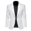 Mäns kostymer Blazers Fashion Men's Business Casual Blazer White Red Green Black Solid Color Slim Fit Jacket Wedding Groom Party Suit M-6XL 231215