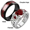 Eheringe Rotes Herz Rose Damen Valentinstag Ring Edelstahl Muster Herren Paar Ring Schmuck Ehering 231214