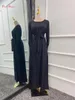 Ubranie etniczne moda satyna Sliki Djellaba muzułmańska sukienka Dubai pełna długość rękawa miękka błyszcząca Abaya Turcja islam szata WY921