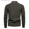 Herenpolo's AIOPESON Gebreid herenvest Katoen Hoge kwaliteit Knop Mock Neck Sweater voor heren Nieuwe wintermodeontwerper Vesten Heren Q231215