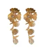 Pendientes colgantes Venta de borlas largas Flor de gota Color dorado plateado disponible joyería de fiesta de estilo europeo clásico