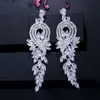 Orecchini pendenti di design con nappe lunghe e zirconi per donna, orecchini in oro 18 carati, argento, rosso, blu, bianco, diamanti, Sud America286z