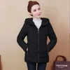 Casacos de trincheira femininos feminino inverno estilo elegante fino ajuste com capuz curto algodão parkas versátilespessado quente qualidade wearjacket 2023