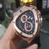 new version Chronograph Working Triangle Watch Men Anniversary VK Quartz Sport Racing Car 18k Rose Gold Leathe Mens Watch Watches238m