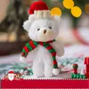 Christmas Cute Little Scarf Brown Bear Borse Men Donne Donne adorabili Accessori per alberi di Natale bianco floreale ciondolo