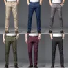 Spring Men's Plaid Elastic Business Slim Fit Straight Leg Spoders Spodnie Młodzieżowe modne spodnie
