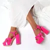 Sandalen Sommer High Heels für Frauen Fisch Mund Flatform Elegante Schnalle Strap Alias Sexy Mode Kleid Party Schuhe Damen