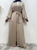 Abbigliamento etnico Abaya Turchia Abito Hijab Retro Donna musulmana Manica lunga a sbuffo Dubai Abito estivo Abito casual Solido islamico