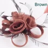 Sinamay Rosa Rose Fascinators Fermagli per capelli Copricapo di piume su pettini per le donne Festa di nozze Accessorio per la chiesa reale