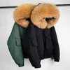 Mulheres Down Parkas Annsirgra Winter Bomber Jacket Mulheres Casaco Branco Duck Down Jacket Super Grande Real Raccoon Fur Collar Destacável Moda Quente 231214