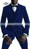 Men's Suits Blazers Men's Velvet Suits 3 Pieces Black Casual Shawl Lapel Winter Coat Classic Design / Tailcoat Tuxedos Groomsmen For Wedding 231215