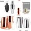 Bar Tools 1-14 Pcs/set 600ml 750ml Stainless Steel Cocktail Shaker Mixer Drink Bartender Browser Kit Bars Set Tools With Wine Rack Stand 231214