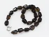 Pendants Smoky Quartz Baroque Faceted Necklace 43cm FPPJ Nature Beads 12 16mm