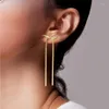 Boucles d'oreilles pendantes mode coréenne or argent couleur arc pour femmes évidé long gland goutte boucle d'oreille copines fête bijoux cadeaux