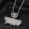 Pendanthalsband Lettes gatupengar med dollarväska Guns Hook Mens Necklace 5a Cz Hip Hop Jewelry Gift
