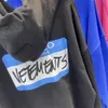 Män Vetements Piece Hoodie Logo Hooded Circled Street Printed Hoodie High Street Couple Overdimased Hooded for Men