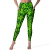Kvinnors leggings St Patricks Day Lucky Green Shamrock träna Yoga Pants High midje Novel Leggins Stretchy Graphic Sport Legging Gift