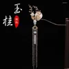 Ancient Vintage Tassel Handmade Silver Moon Hairpin Hair Sticks Accessories Girl Headwear For Kimono Hanfu COSPLAY