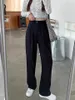 レディースパンツ秋の韓国エレガントハイウエストスーツルーズストレートカジュアルカジュアルワイドレッグストリートウェア女性オフィスファッション上品なズボン