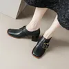 Kleid Schuhe Frauen Für Dame Pumps Echtes Kuh Leder Hand Made Med Heels Schuhe Zipper Slingbacks Frühling/Herbst Runde schnalle Riemen