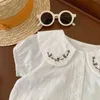 Ensembles de vêtements Ensemble de vêtements pour bébé fille 0-3 ans nouveau-né enfants à manches courtes col claudine chemise blanche hauts + Bloomers Shorts 2 pièces vêtements d'été R231215