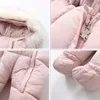 Barboteuses hiver bébé combinaison épaisse chaude infantile à capuche à l'intérieur polaire né garçon fille salopette vêtements d'extérieur enfants Snowsuit 231215