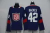 Custom 32 Jonathan Quick 33 Dustin Byfuglien 35 Cory Schneider 42 David Backes Jersey 2016 Copa do mundo do time de hóquei EUA Jersey de hóquei barato