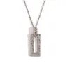 Pendentif Colliers Tendance PVD Plaqué Or Bijoux Anti Ternissement En Acier Inoxydable Martelé Rectangle Collier Femmes Accessoires