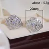 Dingle örhängen Eparbers Trendy Charming Gold Plated Rose Flower Zircon Earring for Women Wedding Engagement Anniversary Party Jewelry Gift