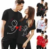 Kvinnors T -skjortor Matchande uppsättning för gifta par Make och hustru Alla hjärtans dag gåva Regelbundna kvinnor Tees Tops Casual
