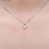 قلادة قلادة Jewelrypalace Moissanite D Color 1Ct Princess 925 Sterling Silver Prendant Necklace for Woman No Chain أصفر Rose Gold PlatedL231215