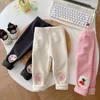 Pantalons d'hiver pour bébés de 0 à 5 ans, Leggings épais mignons, bas chauds en velours intégrés avec dessin animé pour filles de 0 à 5 ans, 2023