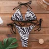 Damenbadebekleidung Sexy brasilianischer Tanga-Bikini Mujer Bademode Frauen 2023 Bandage Leopard Badeanzug Micro Bikini Set Sommer Beachwear Badeanzug T231215