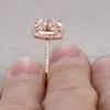 Bröllopsringar Marcatsa Märke Champagne Crystal Cubic Zirconia Ring Rose Gold Color Tone Fashion Engagement Smycken för kvinnor234C