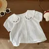 Ensembles de vêtements Ensemble de vêtements pour bébé fille 0-3 ans nouveau-né enfants à manches courtes col claudine chemise blanche hauts + Bloomers Shorts 2 pièces vêtements d'été R231215