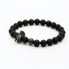 Mens Jewelry Bracelet 8mm A Grade Matte Agate Stone New Roman Warrior Helmet Micro Paved CZ Beads Spartan Bracelets293S