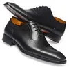 Chaussures Oxford à bout d'aile pour hommes faites à la main chaussures habillées en cuir gris Brogue pour hommes chaussures formelles d'affaires classiques pour hommes Zapatillas Hombre