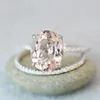 Wedding Rings Women Alloy Set Anniversary Proposal Clear Huge Morganite 2 PCs Size 6-10 Birthday Party Engagement Gifts Ring191g