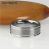 Anéis de casamento 6mm 8mm carboneto de tungstênio anel de casamento duplo sulco adequado para homens mulheres jóias de noivado presentes escovas planas 231214