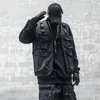 Męskie dresy projektowe ciemne technologie kobiety Zimowe taktyczne zagęszczone kamizelki Hip Hop kurtka bez rękawów klip bawełniany
