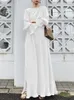 Ethnic Clothing Solid Abayas For Women Simple Style Fashion Long Dress Muslim Musulmane Dubai Abaya Turkey Islam Arabic Robe