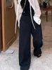 Pantaloni da donna s L 6XL per donna Solido coulisse Vita alta Allentato Stile coreano Moda Gamba larga Sportivo Pantalones De Mujer Quotidiano 231214