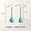 Dangle Earrings SIPENGJEL Shiny Blue Crystal Long Tassel For Women Geometric Elegant Wedding Jewelry Gifts