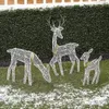 Garden Decorations Handcraft Iron Art Elk Deer Christmas Garden Decor LED Light Glowing Glitter Reindeer Xmas Home Outdoor Yard Ornament Decor 231214