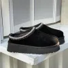 Tasman Chinelos Tazz Mostarda Designer Semente Castanha Pele Slides Pele De Carneiro Clássico Ultra Mini Plataforma Bota Inverno Mulheres Homens Slip-on Sapatos Camurça Lã Superior 35-44