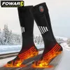 Sports Socks Heated Remote Control Electric Heating Rechargeable Battery Winter Thermal Sock Men Women Outdoor For Motorcycle 231215