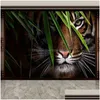 Sfondi Personalizzati 3D P O Carta da parati Tigre Poster Pittura murale Soggiorno Ingresso Camera da letto Sfondo Arte Animale Murale Erin Homefavor Dha5N