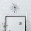 Wall Clocks Easy Installation Rotating Ornaments Clock Celebration Office Quartz Movement Fashion Decorative Crystal Sunburst Metal Art