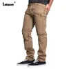 Mens Pants Ladiguard Casual Standing Pocket Solid Blue Cargo Trouser Street Clothing Plus Size Fashion Folded Sports 231215